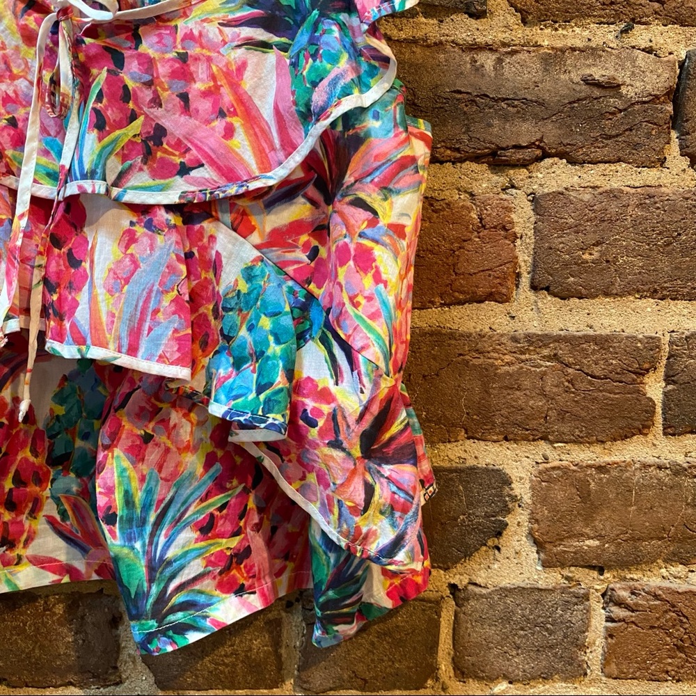 J.Crew Ruffle Top in Ratti Painted Pineapple - Picture 4 of 5